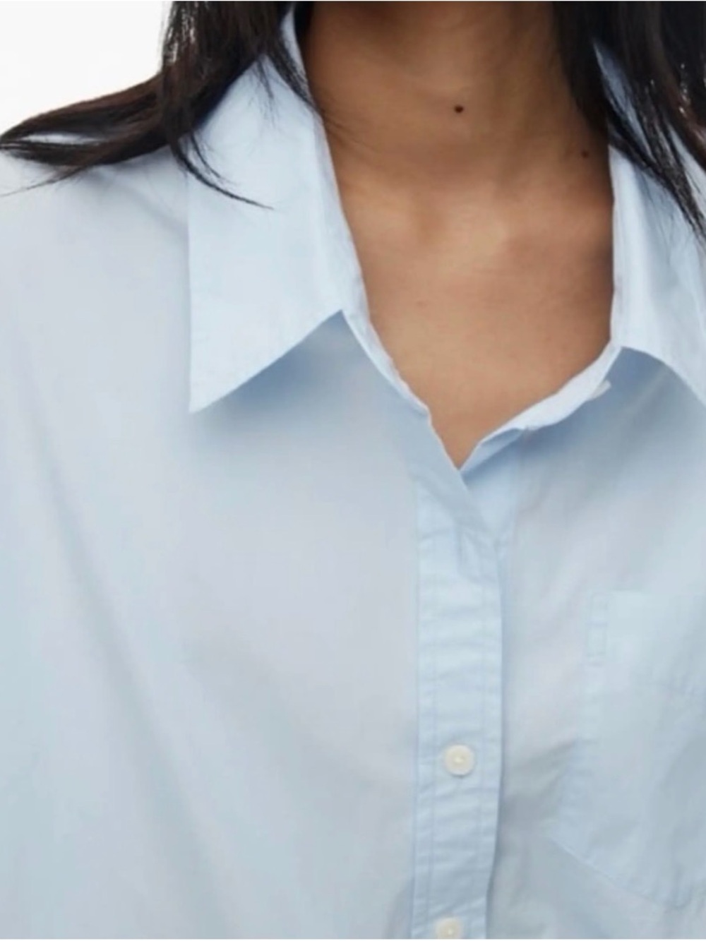 Aritzia Wilfred Free Light Blue Button-Down Shirt